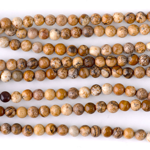 Picture Jasper 4mm Round - 15-16 Inch