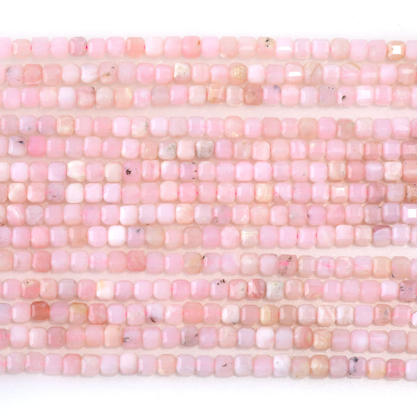Pink Opal 3mm Table Cut Cube A Grade - 15-16 Inch