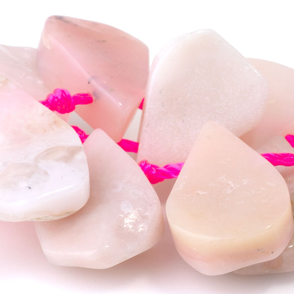 Pink Opal 9x13-12x16mm Top Drill Irregular Flat Drop - 15-16 Inch - CLEARANCE