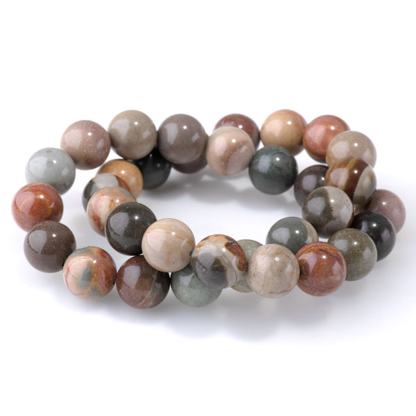 Polychrome Jasper 12mm Round - 15-16 Inch