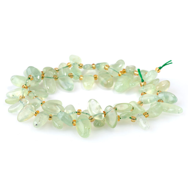 Prehnite 6x12-10x20mm Free Form Dancing Drops A Grade - 15-16 Inch