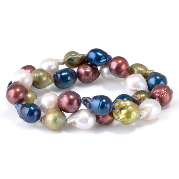 Freshwater Pearl 10-12x10-15mm 4 Color Mix Baroque Beads - 15-16 Inch