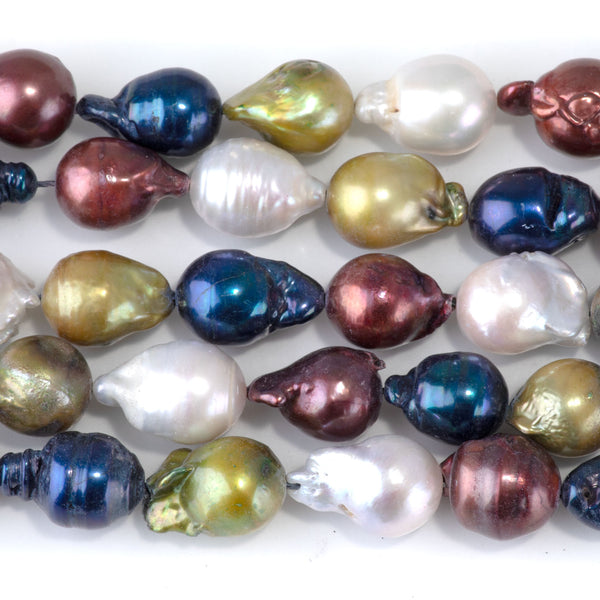 Freshwater Pearl 10-12x10-15mm 4 Color Mix Baroque Beads - 15-16 Inch