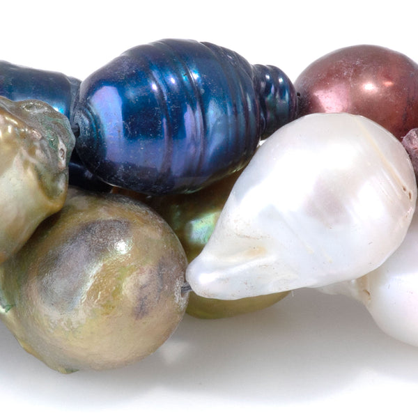 Freshwater Pearl 10-12x10-15mm 4 Color Mix Baroque Beads - 15-16 Inch