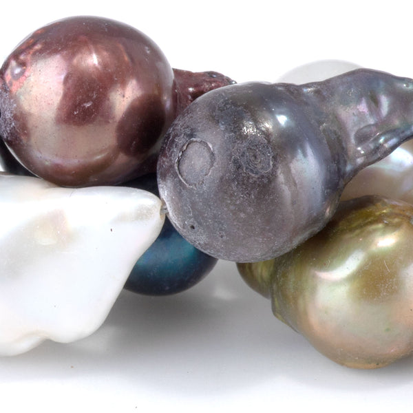 Freshwater Pearl 10-12x10-15mm 5 Color Mix Baroque Beads - 15-16 Inch