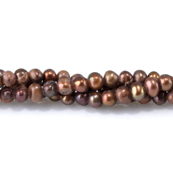Freshwater Pearl 2.5-3mm Brown Potato Beads - 15-16 Inch