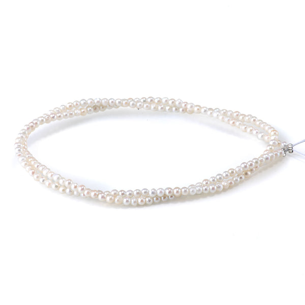 Freshwater Pearl 2.5-3mm White Potato Beads - 15-16 Inch