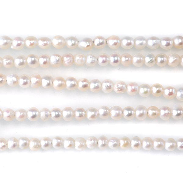 Freshwater Pearl 2.5-3mm White Potato Beads - 15-16 Inch