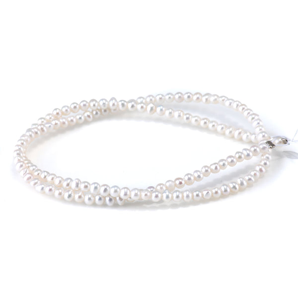 Freshwater Pearl 3-4mm White Potato Beads - 15-16 Inch