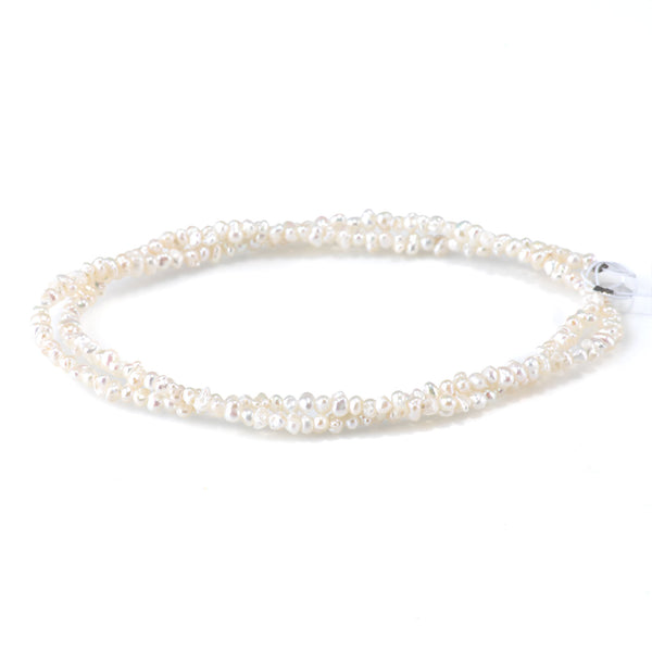 Freshwater Pearl 3mm White Cispy Potato Beads - 15-16 Inch