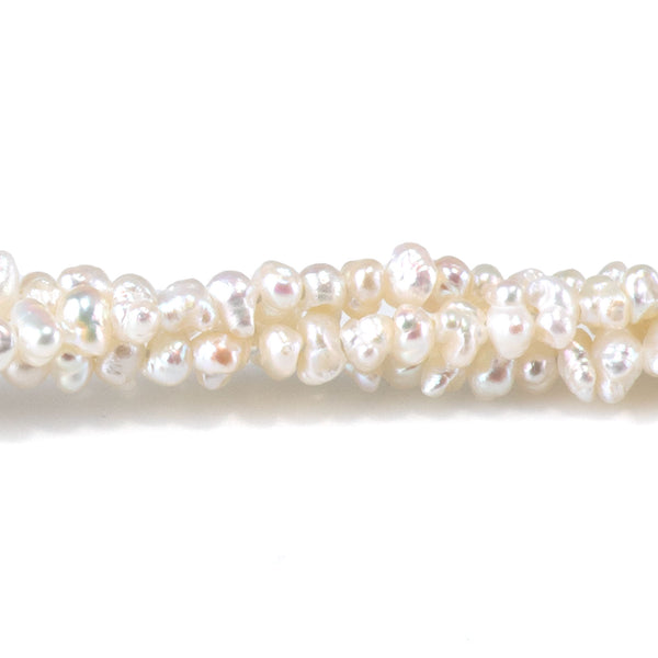 Freshwater Pearl 3mm White Cispy Potato Beads - 15-16 Inch