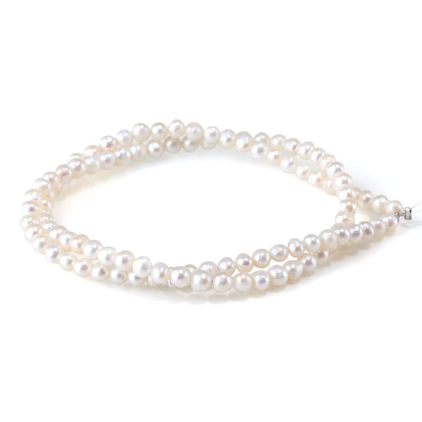 Freshwater Pearl 4-4.5mm White Potato Beads - 15-16 Inch
