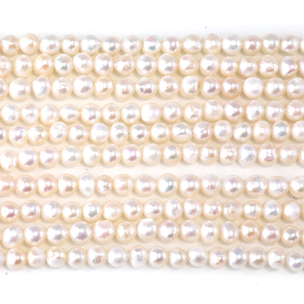 Freshwater Pearl 4-4.5mm White Potato Beads - 15-16 Inch