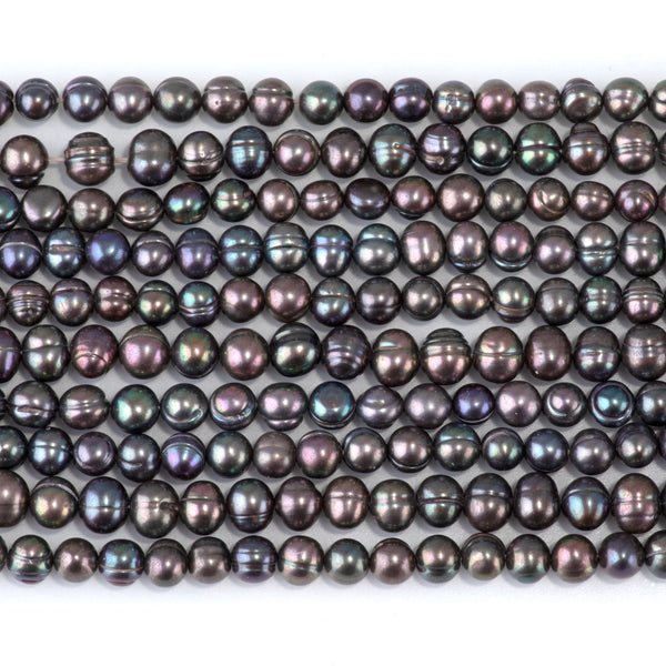 Freshwater Pearl 4-5mm Peacock Potato Beads - 15-16 Inch