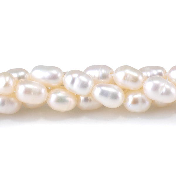 Freshwater Pearl 4-5mm White Rice Beads - 15-16 Inch