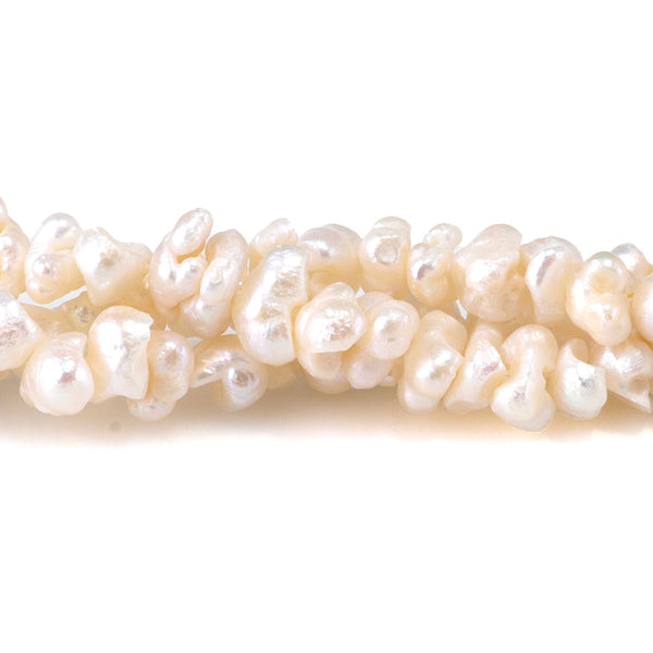 Freshwater Pearl 4mm White Crispy Chip Beads - 15-16 Inch