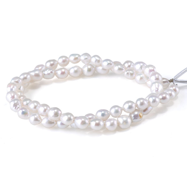 Freshwater Pearl 6-7mm White Potato Beads - 15-16 Inch