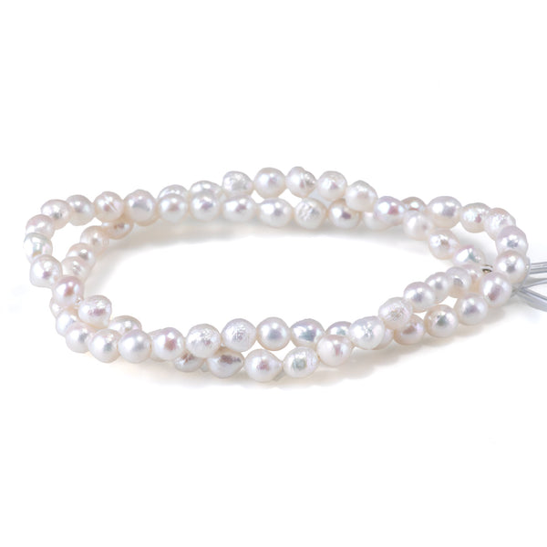 Freshwater Pearl 6mm White Baroque Beads - 15-16 Inch