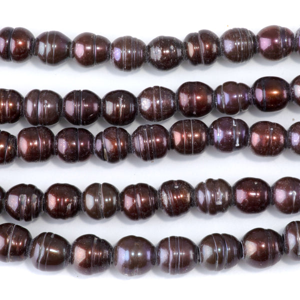Freshwater Pearl 8-10mm Circled Baroque Large Hole Beads - 8-Inch