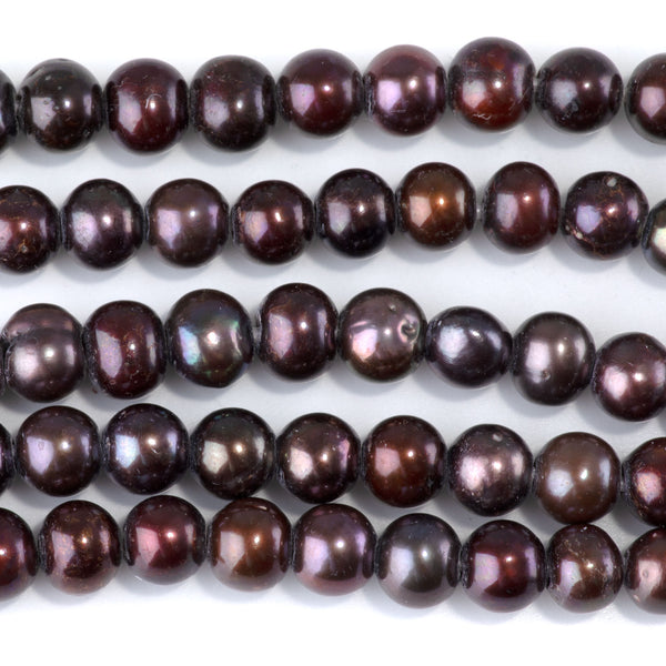 Freshwater Pearl 8-9mm Peacock Potato Large Hole Beads - 8-Inch