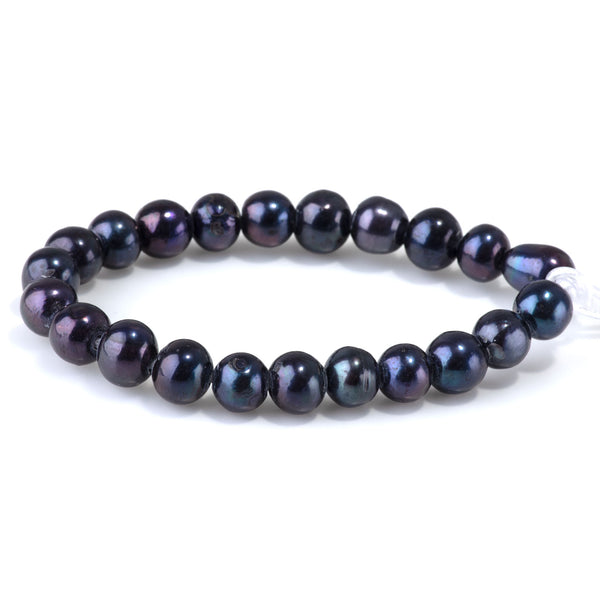 Freshwater Pearl 9-10mm Peacock Potato Large Hole Beads - 8 Inch