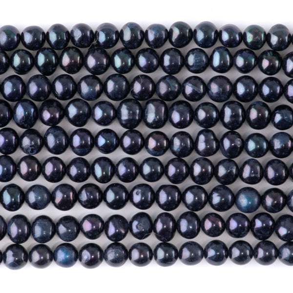 Freshwater Pearl 5-6mm Black Potato Pearls - 15-16 Inch