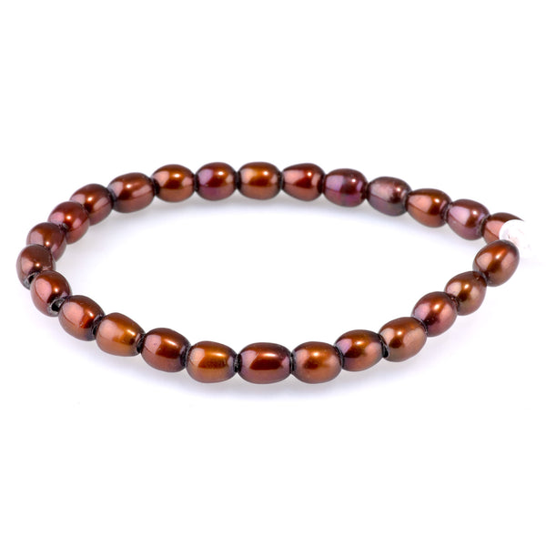 Freshwater Pearl 6-7mm Copper Potato Pearls with 3mm Hole - 8 Inch