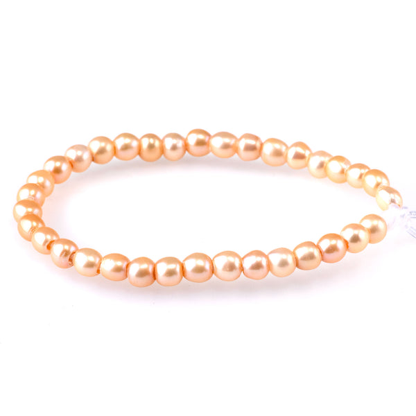 Freshwater Pearl 7-8mm Cream Potato Pearls with 2.5mm Hole - 8 Inch