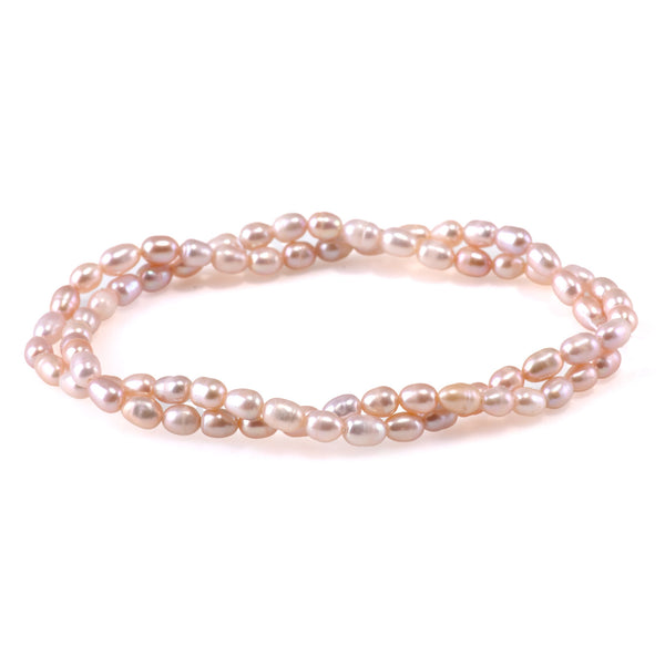 Freshwater Pearl 4-5mm Light Pink Rice Beads - 15-16 Inch