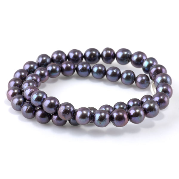 Freshwater Pearl 8-10mm Peacock Potato Beads - 15-16 Inch