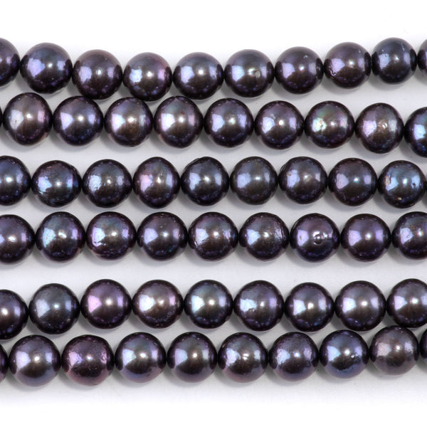 Freshwater Pearl 8-10mm Peacock Potato Beads - 15-16 Inch