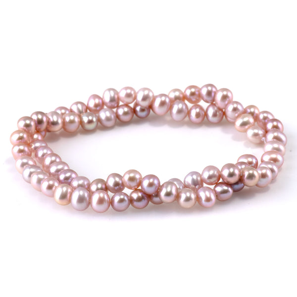 Freshwater Pearl 5.5-6mm Pink Potato Beads - 15-16 Inch