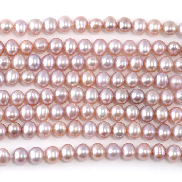 Freshwater Pearl 5.5-6mm Pink Potato Beads - 15-16 Inch