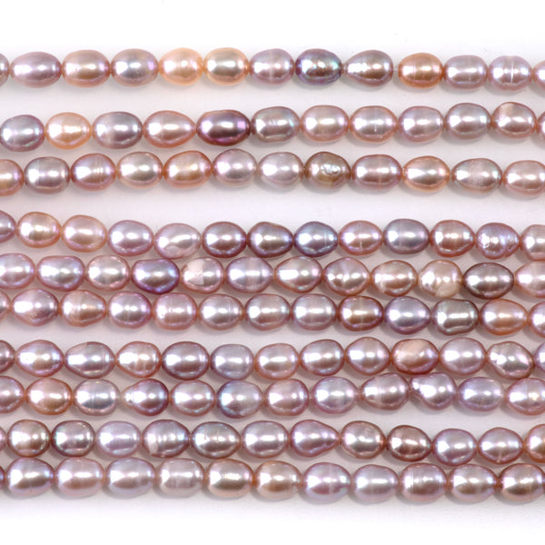 Freshwater Pearl 5mm Pink Rice Beads - 15-16 Inch