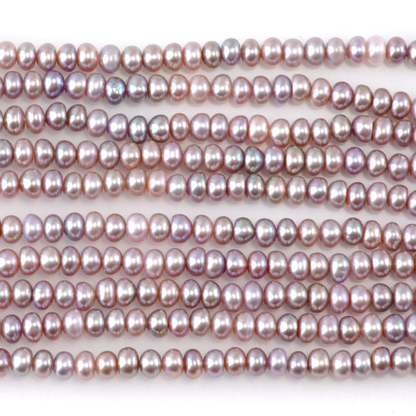 Freshwater Pearl 5mm Pink Rondelle Beads - 15-16 Inch