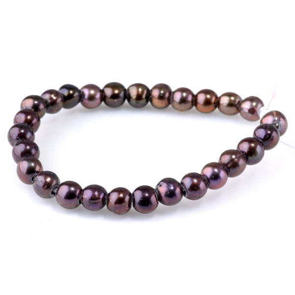 Freshwater Pearl 8-9mm Grey/Purple Potato Pearls with 3mm Hole - 8 Inch