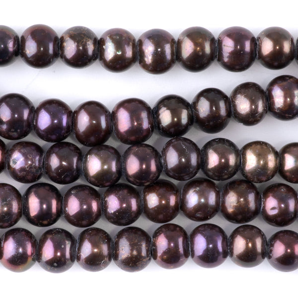 Freshwater Pearl 8-9mm Grey/Purple Potato Pearls with 3mm Hole - 8 Inch