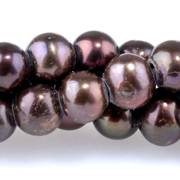 Freshwater Pearl 8-9mm Grey/Purple Potato Pearls with 3mm Hole - 8 Inch