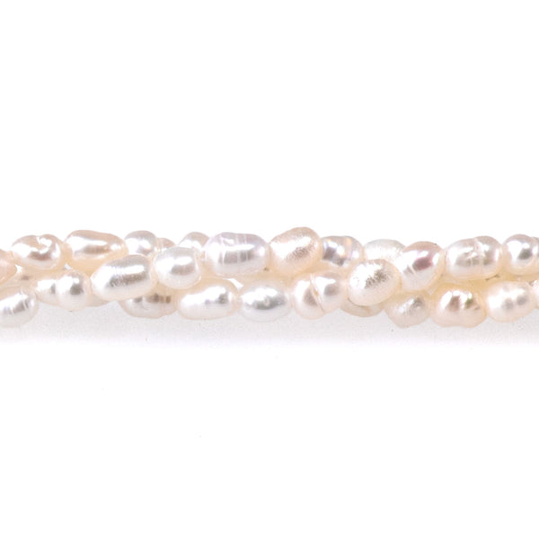 Freshwater Pearl 2-3mm White Rice Pearls - 15-16 Inch
