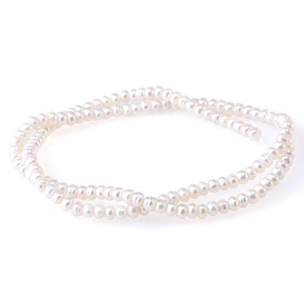 Freshwater Pearl 2-3x4mm White Potato Pearls - 15-16 Inch
