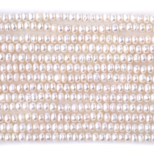 Freshwater Pearl 2-3x4mm White Potato Pearls - 15-16 Inch
