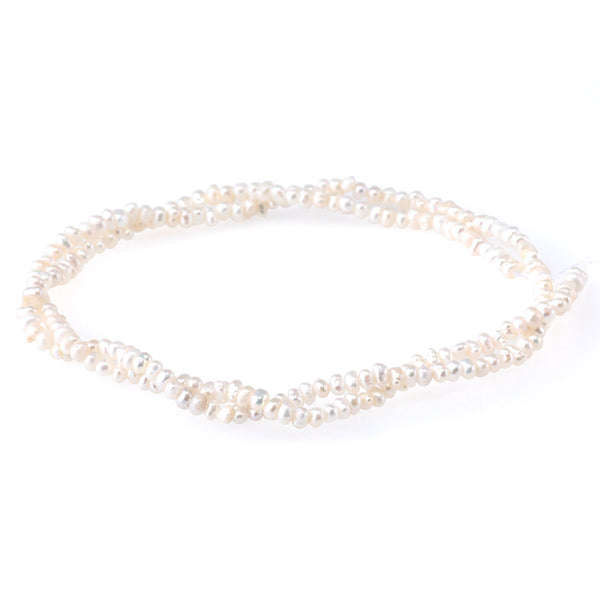 Freshwater Pearl 2.5mm White Potato Pearls - 15-16 Inch