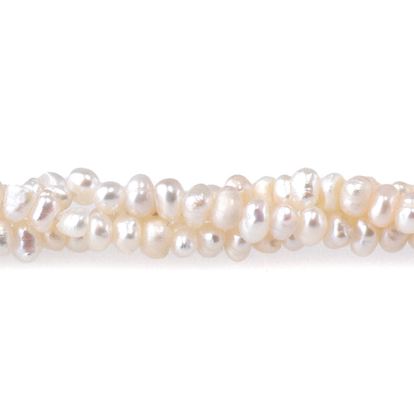 Freshwater Pearl 2.5mm White Potato Pearls - 15-16 Inch