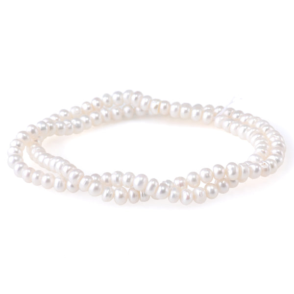 Freshwater Pearl 3-4x5mm White Potato Pearls - 15-16 Inch