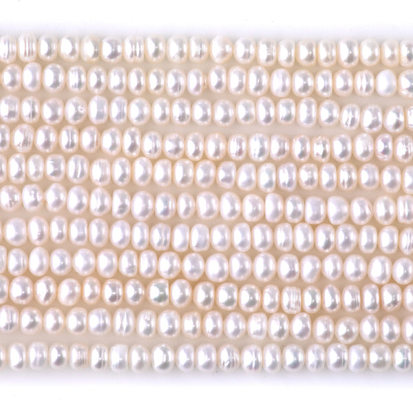 Freshwater Pearl 3-4x5mm White Potato Pearls - 15-16 Inch