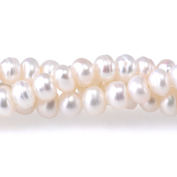 Freshwater Pearl 3-4x5mm White Potato Pearls - 15-16 Inch