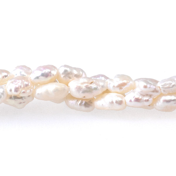 Freshwater Pearl 3-5mm White Crispy Rice Pearls - 15-16 Inch