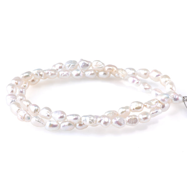 Freshwater Pearl 4-5mm White Potato Pearls - 15-16 Inch