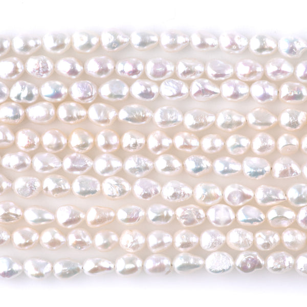 Freshwater Pearl 4-5mm White Potato Pearls - 15-16 Inch