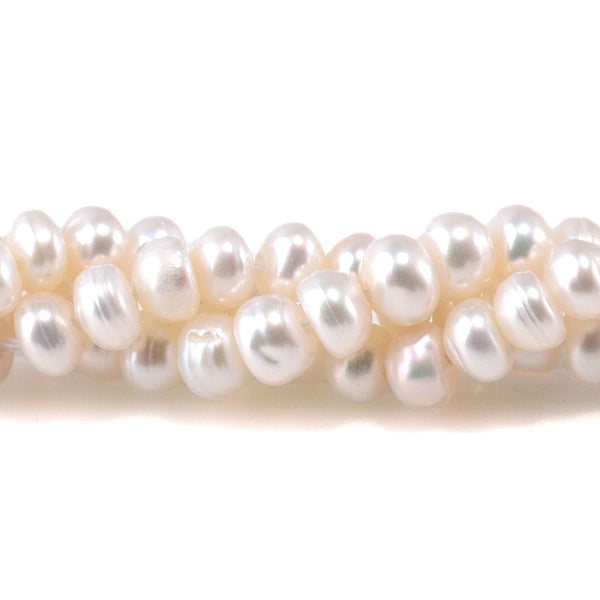 Freshwater Pearl 4-5mm White Rondelle Beads - 15-16 Inch
